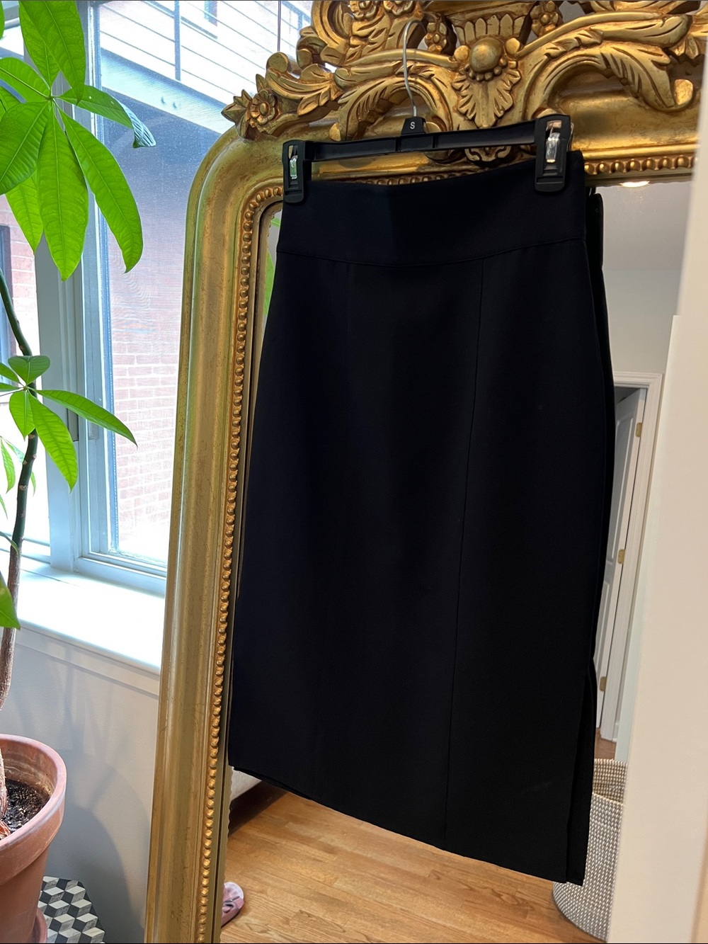 Nordstrom Leith Black High-Waist Pencil Skirt